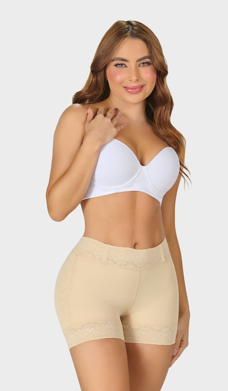 STB-0321 - Short extracorto con talle bajo y levanta glúteos