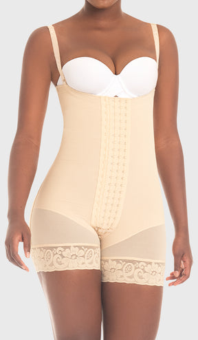 F0086 Faja Colombiana corta strapless y 4 niveles de  ganchos (6888698642492)