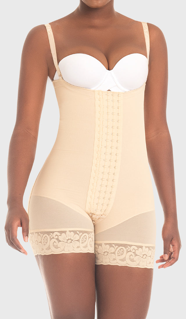 F0086 Faja Colombiana corta strapless y 4 niveles de  ganchos (6888698642492)